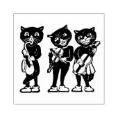 Tampons Encreurs Trois musiciens de chat noir Guitare Fiddle Saxoph (Impression)