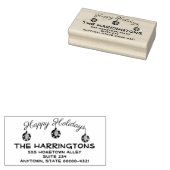 Tampons Encreurs Trois ornements branchés Joyeux Vacances Typograph (Tamponné)