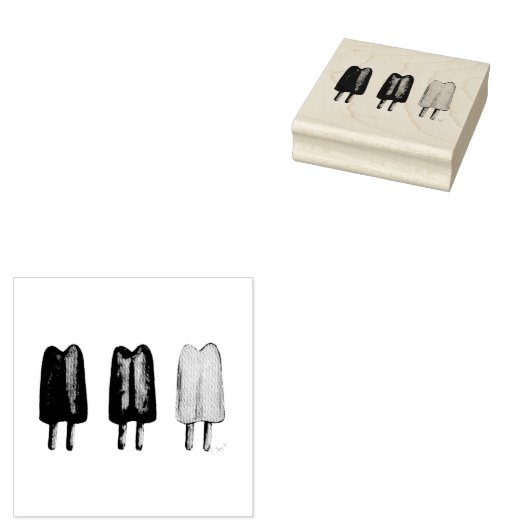 Tampons Encreurs Trois Popsicles Twin Pop Popsicle Ice Lolly Timbre (Tamponné)