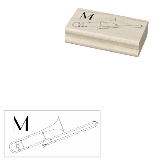 Tampons Encreurs Trombone Premier Monogramme Musicien Groupe Enseig (Tamponné)