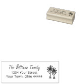 Tampons Encreurs Tropical Beach Palm Trees Christmas Retours Adress (Tamponné)