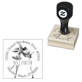 Tampons Encreurs Tropical Beach Palm Trees Retour Adresse (Tamponné)