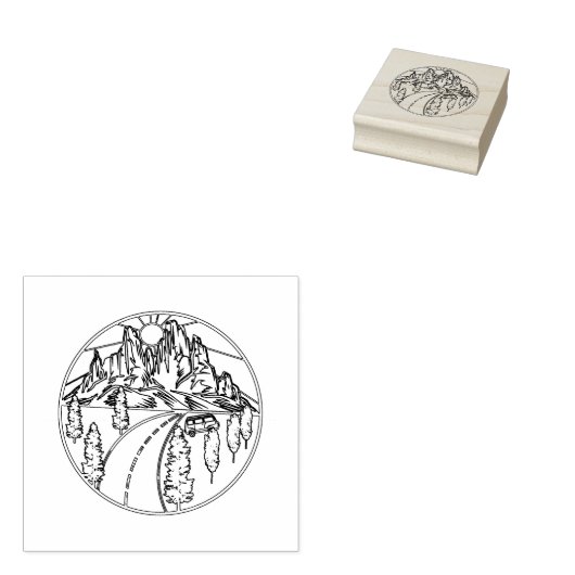 Tampons Encreurs Trouvez Votre Route Simple Blanc Design En Noir (Tamponné)