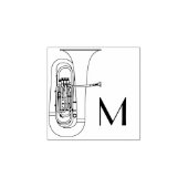 Tampons Encreurs Tuba Premier Monogramme Musicien Bande Enseignant (Impression)