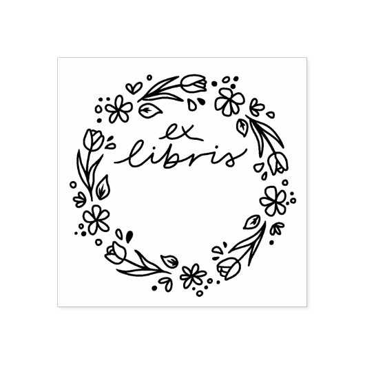 Tampons Encreurs tulipe florale ex libris timbre (Impression)