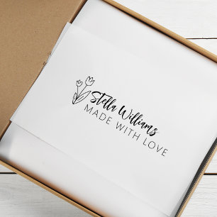 Tampons Encreurs Tulipe graphique fait avec amour écriture manuscri