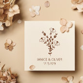 Tampons Encreurs Twigs and Flowers Monogrammed Modern & Minimalist