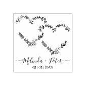 Tampons Encreurs Two Floral Wildflowers Hearts for Wedding (Impression)