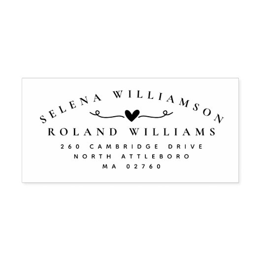 Tampons Encreurs Typographie élégante Deux noms Mariage Adresse (Impression)