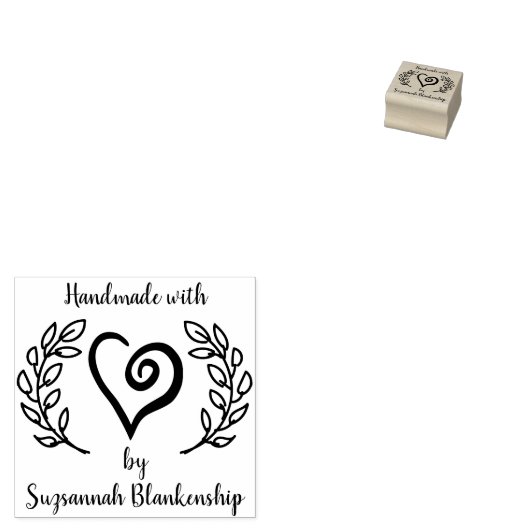 Tampons Encreurs Typographie Fabriquée à la main Courbe Coeur Wreat (Tamponné)