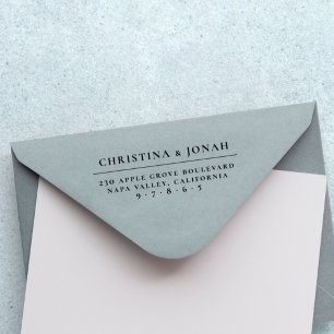 Tampons Encreurs Typographie minimaliste Couple Noms Adresse de ret