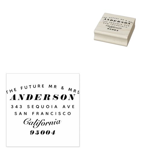 Tampons Encreurs Typographie moderne "L'avenir M. & Mme" Adresse (Tamponné)