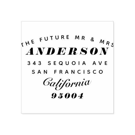 Tampons Encreurs Typographie moderne "L'avenir M. & Mme" Adresse (Impression)