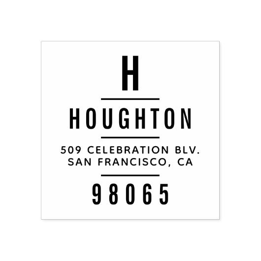 Tampons Encreurs Typographie Monogramme moderne Adresse de retour (Impression)