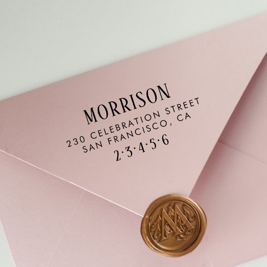 Tampons Encreurs Typographie Rustique Nom et adresse de retour pers