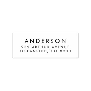 Tampons Encreurs Typographie simple Adresse de retour Timbre en cao