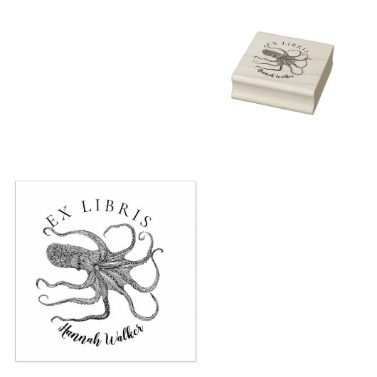 Tampons Encreurs Un autre timbre octopus ex libris (Tamponné)