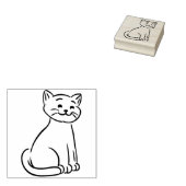 Tampons Encreurs Un chat chéri Timbre d'Art du Bois (Tamponné)