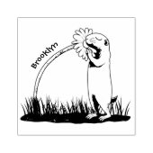 Tampons Encreurs Un mignon chien de prairie reniflant la caricature (Impression)