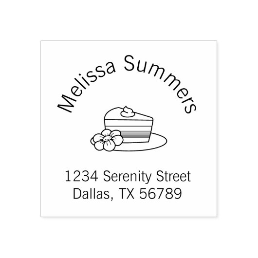Tampons Encreurs Une tranche de gâteau sur une assiette Arch Adress (Impression)