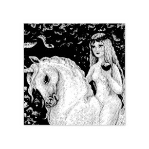 TAMPONS ENCREURS UNICORN, DAME GODIVA, JARDIN D'EDEN RUBBER STAMP
