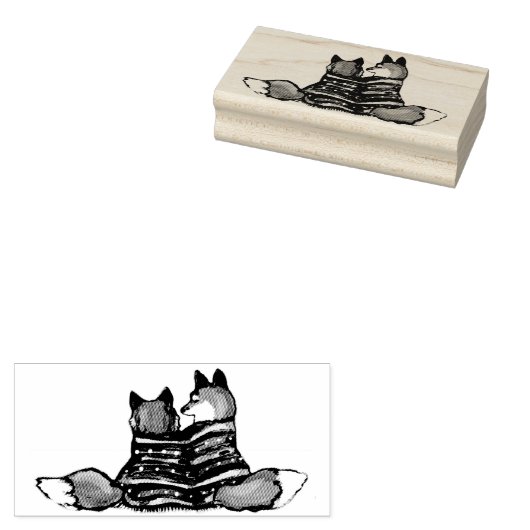 Tampons Encreurs Unique Romantique Fox Design Mariage Valentine Lov (Tamponné)