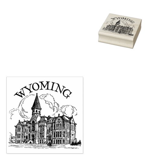 Tampons Encreurs Université du Wyoming Hall of Languages (Tamponné)