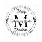 Tampons Encreurs Vacances Élégant Monogramme Retour Adresse Sceau (Impression)