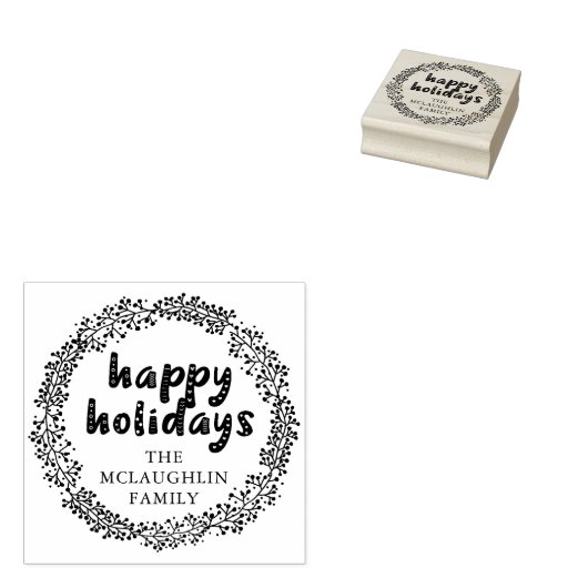 Tampons Encreurs Vacances Wreath Joyeuses Vacances Timbre En Caoutc (Tamponné)