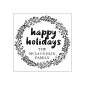 Tampons Encreurs Vacances Wreath Joyeuses Vacances Timbre En Caoutc (Impression)