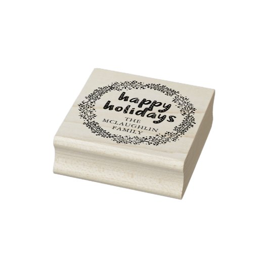 Tampons Encreurs Vacances Wreath Joyeuses Vacances Timbre En Caoutc (Tampon)