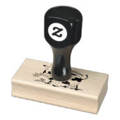 Tampons Encreurs Vache mignonne en vert dessin animé sur le terrain (Tampon)