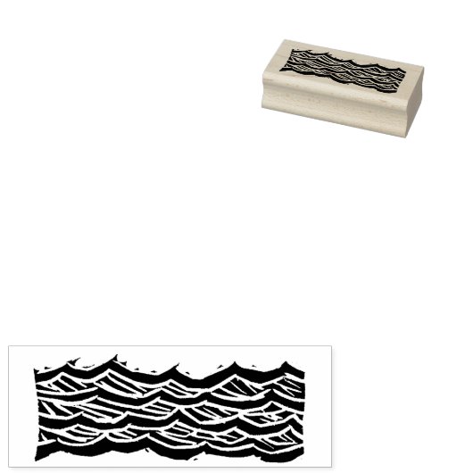Tampons Encreurs Vagues en bois sculpté (Tamponné)