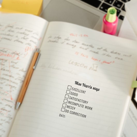 Tampons Encreurs Vérifier les boîtes de classe Avis de l'enseignant