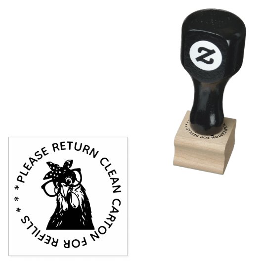 Tampons Encreurs Veuillez retourner le timbre d'oeuf de carton avec (Tamponné)