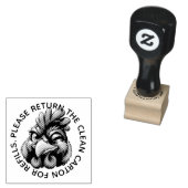 Tampons Encreurs Veuillez retourner un timbre d'oeuf en carton avec (Tamponné)