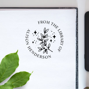 Tampons Encreurs Vintage Botanical Stars Nom personnalisé Livre de 