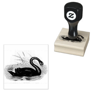 Tampons Encreurs Vintage d'oiseaux cygnes noirs australiens