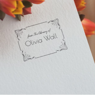 Tampons Encreurs Vintage Floral Frame Bookplate Ex Libris Bookish