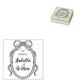 Tampons Encreurs Vintage Frame Whimsical Bow Ex Libris Script Book (Tamponné)