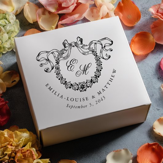 Tampons Encreurs Vintage French Monogram Wreath Elegant Wedding