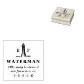 Tampons Encreurs Vintage Lighthouse Monogram Adresse de retour (Tamponné)