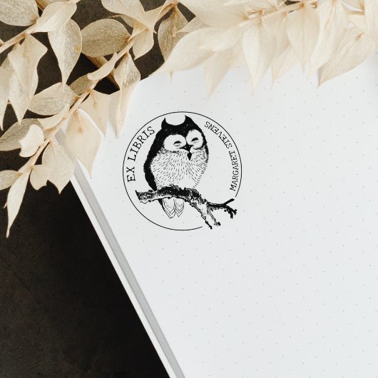 Tampons Encreurs Vintage Owl, Élégant livre Ex Libris