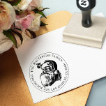 Tampons Encreurs Vintage Santa Claus Christmas Return Address<br><div class="desc">Classic design with santa's face with name and address around the outside. Circle border is optional.</div>