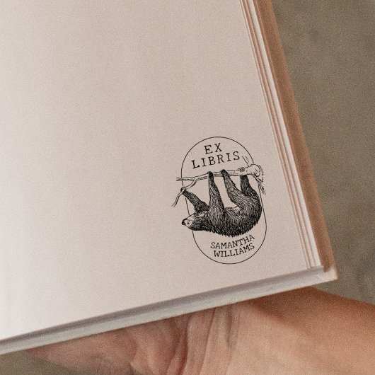 Tampons Encreurs Vintage Sloth, Livre Ex Libris Moderne