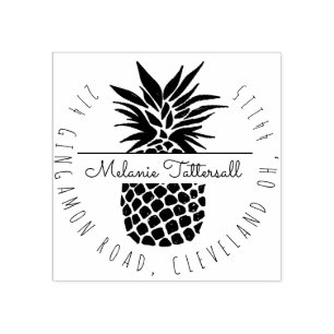 Tampons Encreurs Vintage Style Ananas Fruit Name Return Adresse