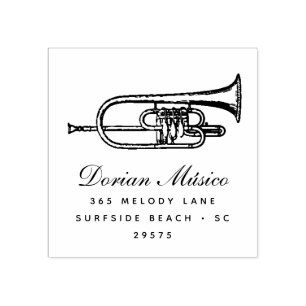 Tampons Encreurs Vintage Trumpet Music Band Chorus Adresse de retou