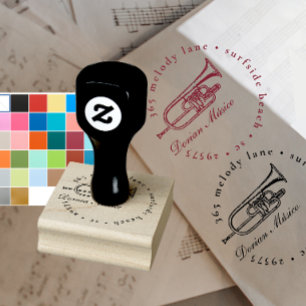 Tampons Encreurs Vintage Trumpet Music Band Chorus Adresse de retou