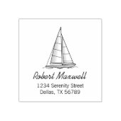 Tampons Encreurs Voilier Nautique Voilier Yacht Adresse 6 (Impression)