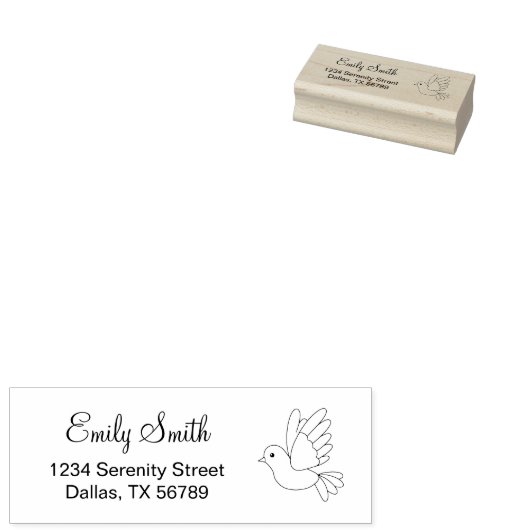 Tampons Encreurs Vol Cartoon Dove Bird Adresse de retour (Tamponné)